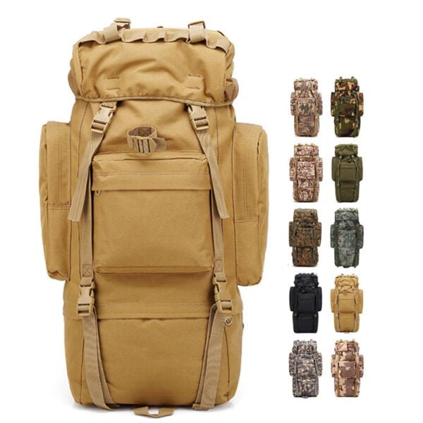 65L Large Backpack Tactical Bag High Quality Waterproof Hiking Trekking Backpack with Rain Cover