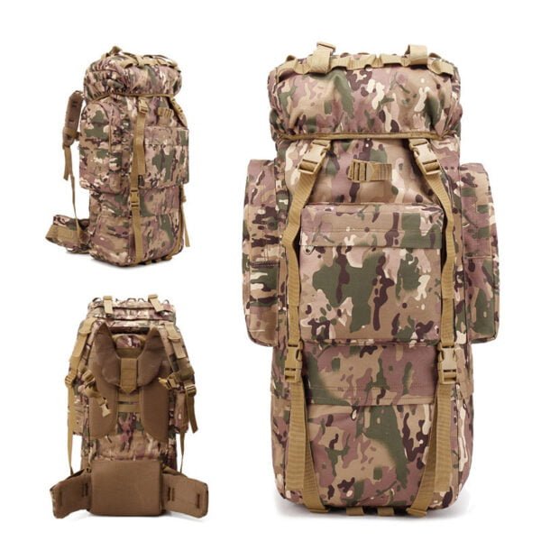 65L Large Backpack Tactical Bag High Quality Waterproof Hiking Trekking Backpack with Rain Cover - Image 2