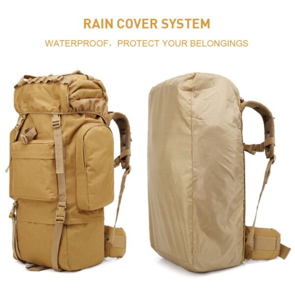 65L Large Backpack Tactical Bag High Quality Waterproof Hiking Trekking Backpack with Rain Cover - Image 13