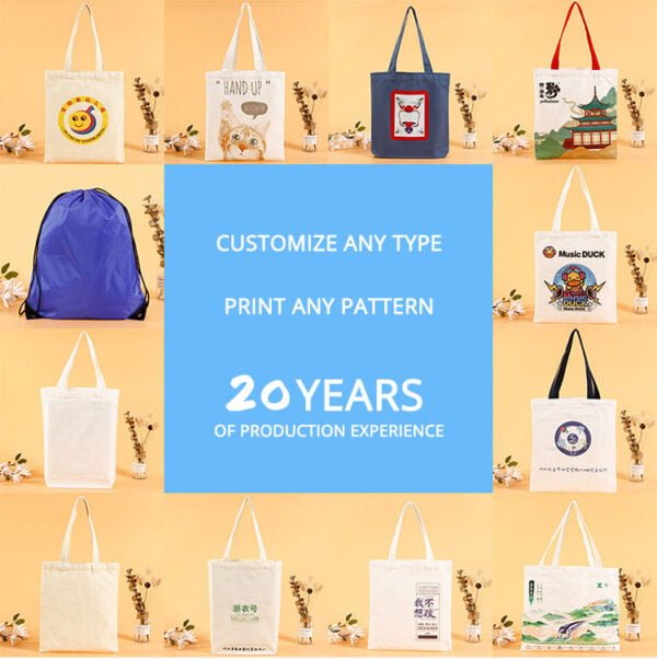 Custom Printing LOGO Canvas Cotton Bags - Image 2